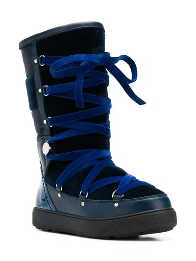 Shop Moncler Winter Trecking Boots In Blue