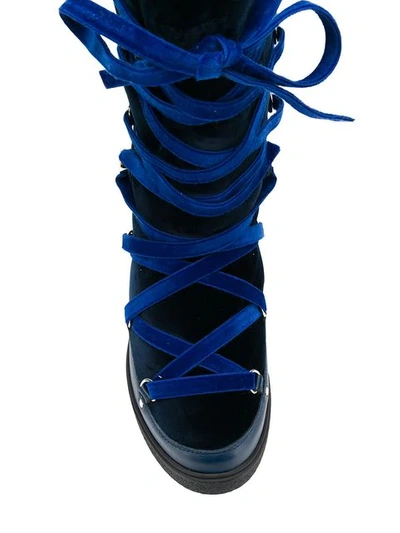 Shop Moncler Winter Trecking Boots In Blue