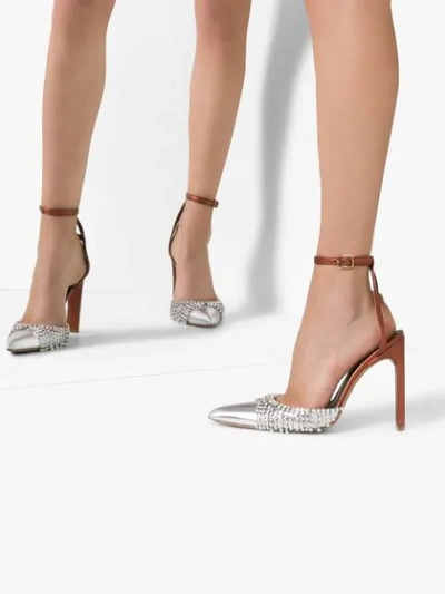 Shop Area 110 Crystal Embellished Pumps In Silver