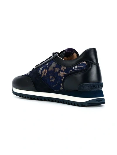 Shop Le Silla Lace Embellished Sneakers - Blue