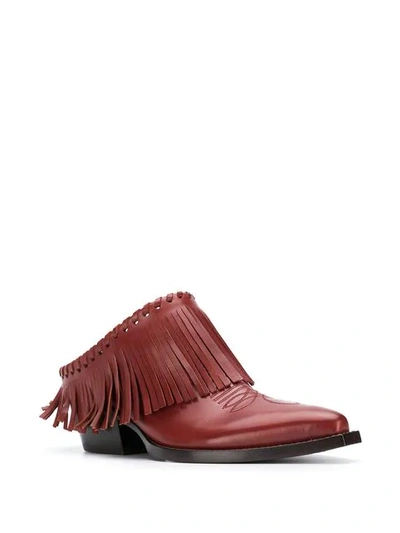 Shop Sartore Fringed Mules In Red