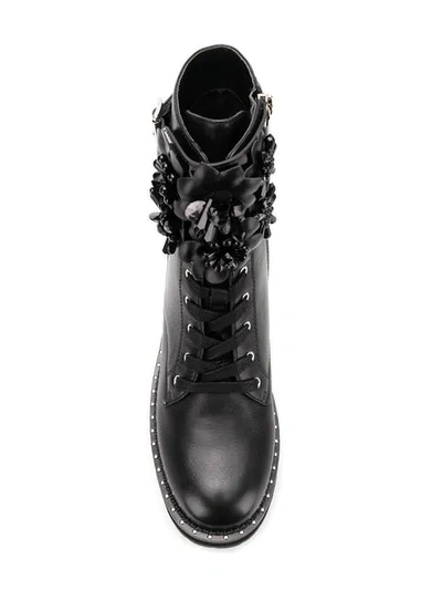 Shop Liu •jo Liu Jo Pink Combat Boots - Black