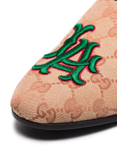 Shop Gucci Gg Logo Slippers In Neutrals