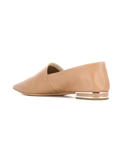 Shop Casadei Pointed Toe Ballerinas In Neutrals