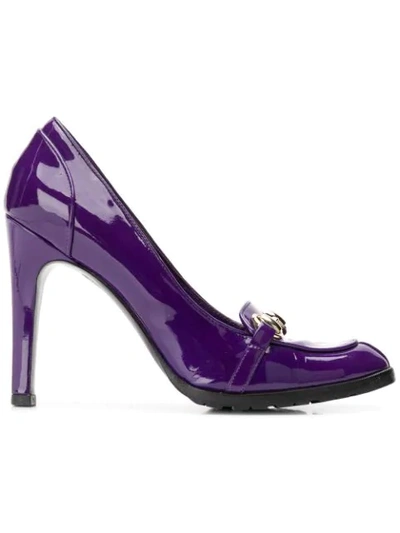 Pre-owned Gucci 2000's Horsebit Pumps In Purple