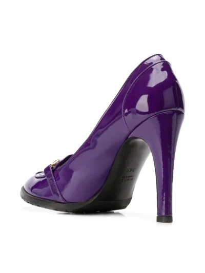 Pre-owned Gucci 2000's Horsebit Pumps In Purple