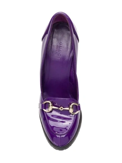 Pre-owned Gucci 2000's Horsebit Pumps In Purple