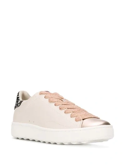 Shop Coach Nude Pink Flat Sneakers In Neutrals