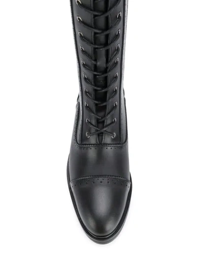 Shop Trussardi Jeans Lace-up Boots In Black