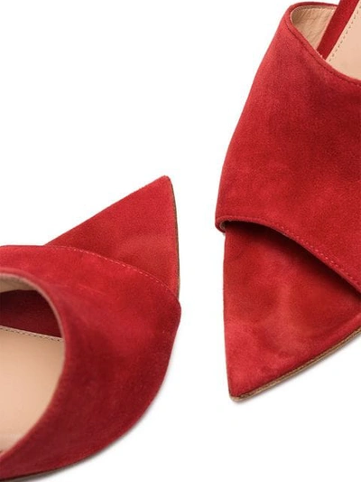 Shop Gianvito Rossi Red 85 Suede Mules In 113 - Red