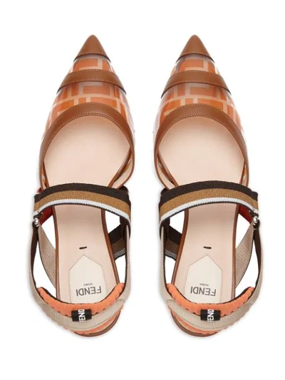 Shop Fendi Colibrì Slingback Pumps In Orange