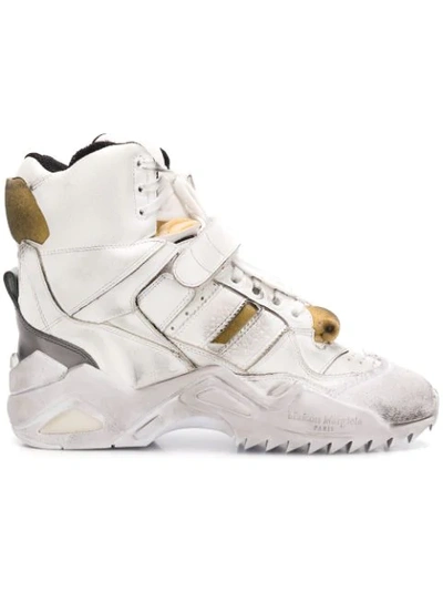 Shop Maison Margiela Artisanal Hi-top Sneakers In White