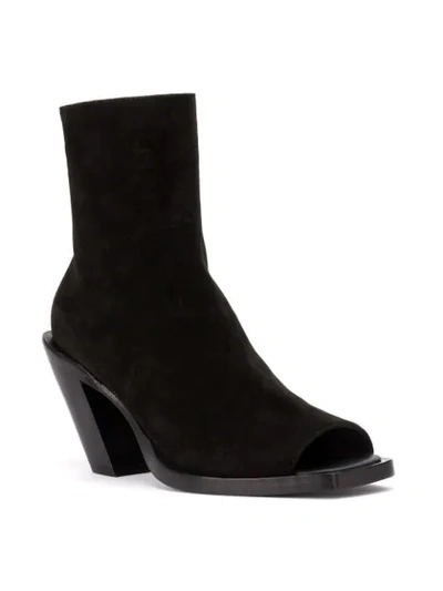 Shop Ann Demeulemeester Peep-toe Ankle Boots In Black