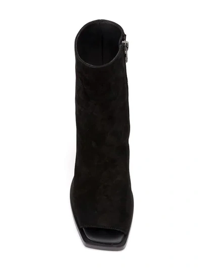 Shop Ann Demeulemeester Peep-toe Ankle Boots In Black