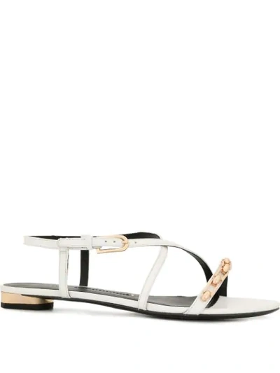 Shop Stella Luna Chain Strap Sandals In White