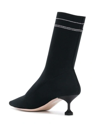 Shop Miu Miu Black 55 Logo Fabric Sock Boots