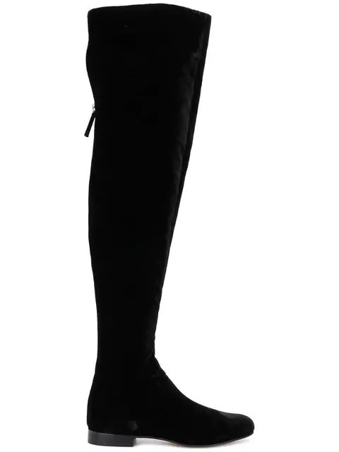 black velvet thigh boots
