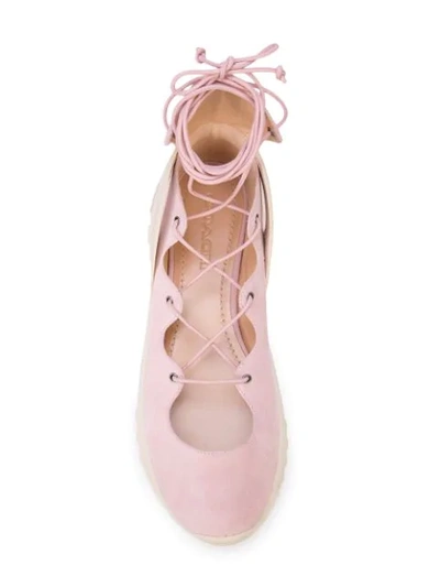 Shop Coach Lace Up Ballerina Sneakers In Pink
