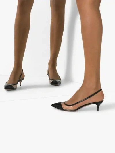 Shop Aquazzura Temptation 45mm Slingback Pumps In Black