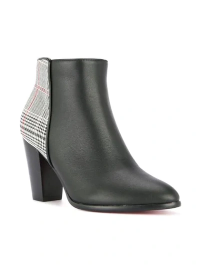 Shop Loveless Check Detail Boots In Black
