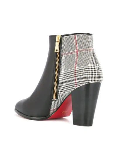 Shop Loveless Check Detail Boots In Black