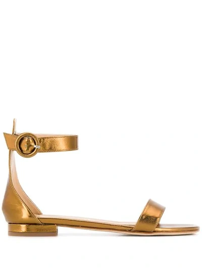 Shop Fabio Rusconi Metallic Open Toe Sandals - Gold