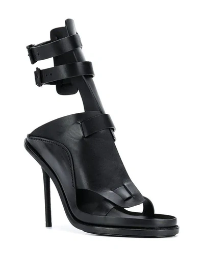 Shop Ann Demeulemeester Cross Strap Sandals In Black