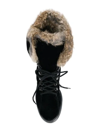 Shop Baldinini Lace Up Snow Boots In Chic Nero