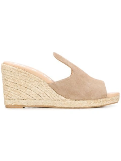 Shop Manebi Wedge Mules In Neutrals