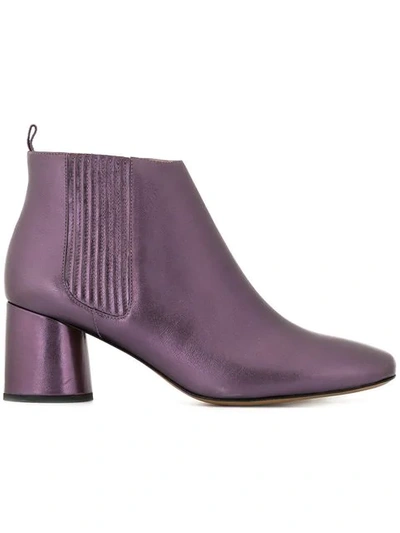 Shop Marc Jacobs Metallic Ankle Boots In Purple