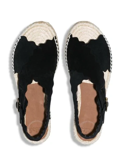 Shop Chloé Black Lauren 50 Espadrille Flatforms In 001 Black