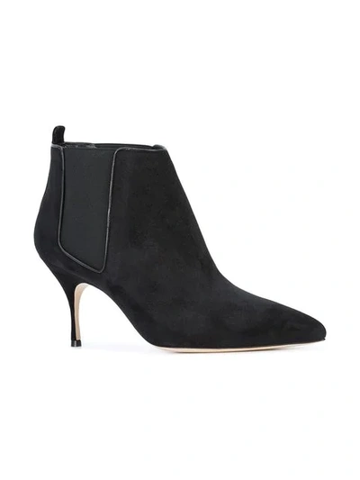 Shop Manolo Blahnik Stiletto Ankle Boots In Black