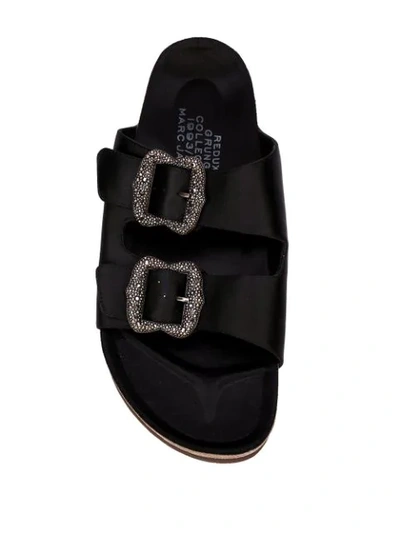 Shop Marc Jacobs Redux Grunge Two-strap Sandals In 001 Black