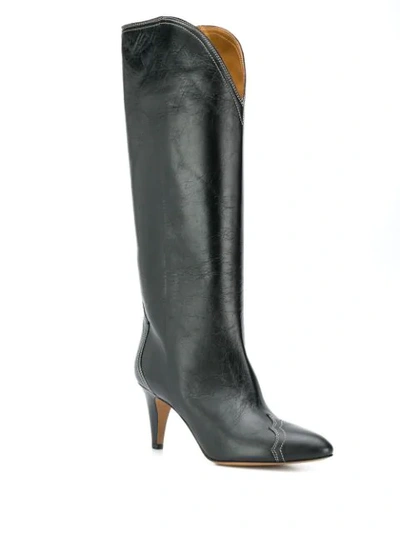 Shop Isabel Marant Lestan Knee-high Boots In Black