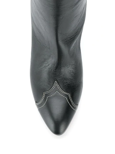 Shop Isabel Marant Lestan Knee-high Boots In Black