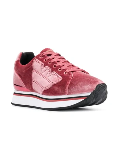 Shop Emporio Armani Textured Sneakers In 75