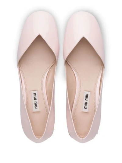 Shop Miu Miu Crystal Embellished Pumps In Neutrals