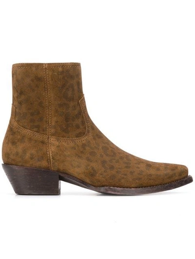 Shop Saint Laurent Lukas Western Boots In Brown