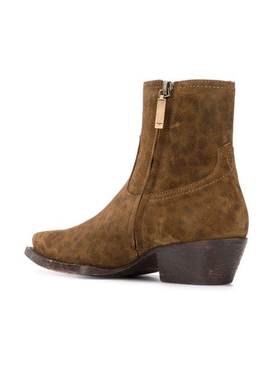 Shop Saint Laurent Lukas Western Boots In Brown