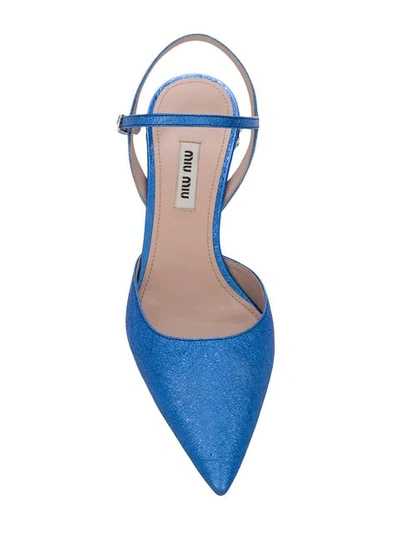 Shop Miu Miu Crystal-embellished Pumps In Blue