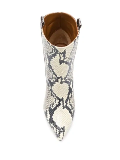 Shop Paris Texas Snake Effect Ankle Boots In Silver