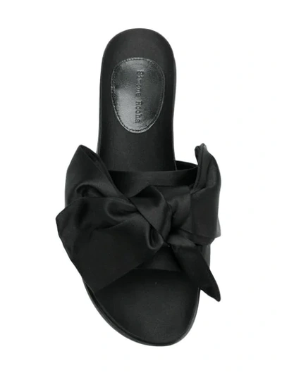Shop Simone Rocha Bow Knot Slides In Black