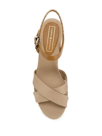 Shop Tommy Hilfiger Wedge Heel Sandals In 068