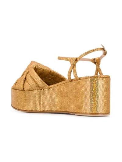 Shop Casadei Glitter Platform Sandals In Metallic