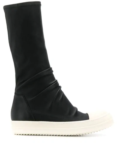 Shop Rick Owens Slouch Style Sneaker Boots In Black