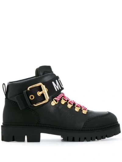MOSCHINO TREKKING ANKLE BOOTS - 黑色