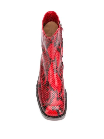 Shop Marni Zip-up Ankle Boot In Red