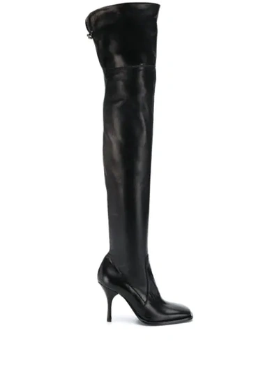 Shop Ermanno Scervino Thigh High Boots In Black