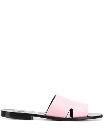 Shop Loewe Logo Slip-on Sandals - Pink