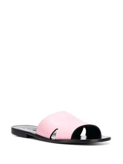 Shop Loewe Logo Slip-on Sandals - Pink
